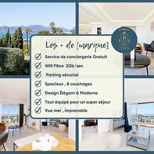 Riviera - Sea View - Clim - 50m Plage - De Standing - Spacieux 180 M2 - Parking Apartment
